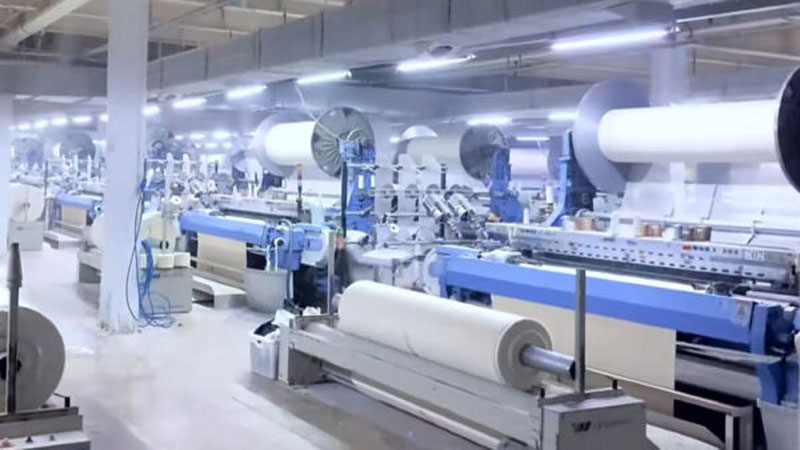 production line golf towel steps