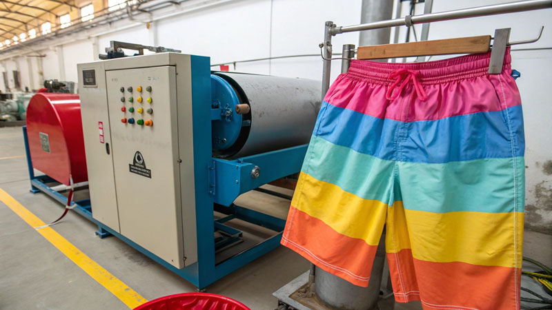 Jet dyeing machine for beach shorts