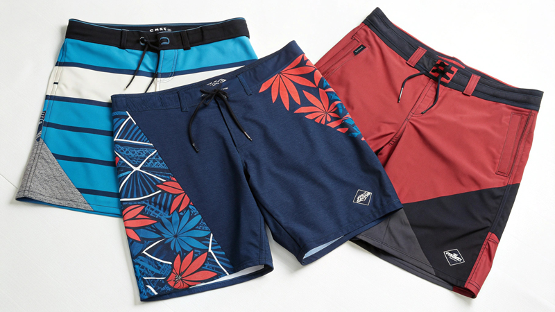 Technical fabrics premium board shorts features 2025