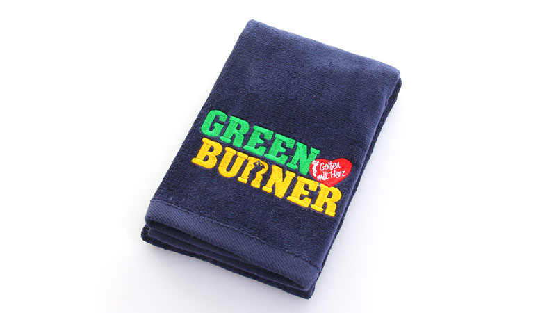 golf towel embroidery and print sample