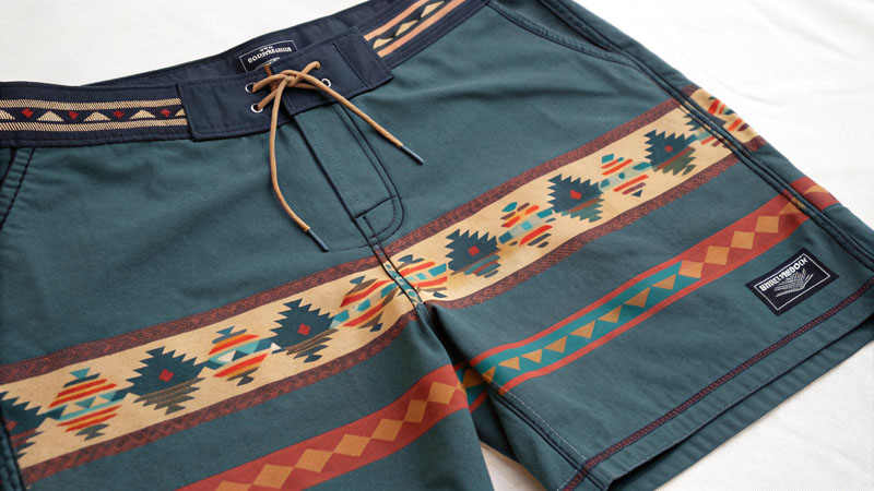 birdwell pendleton boardshorts detail