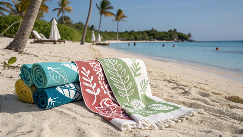 eco friendly graphic beach towels