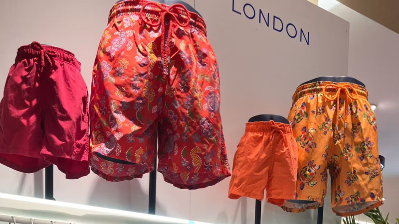 Men's swim board shorts silhouettes