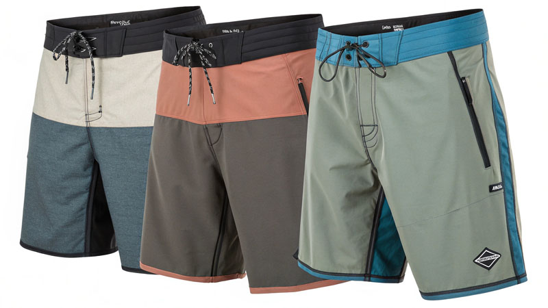 Beach shorts performance materials structure