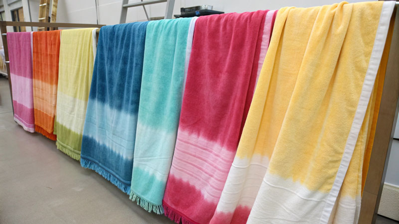 color fade test beach towels dye methods