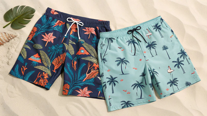 Trending creative print ideas beach shorts 2024