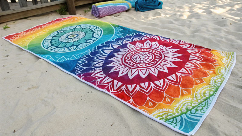 custom print beach towel with reactive dye