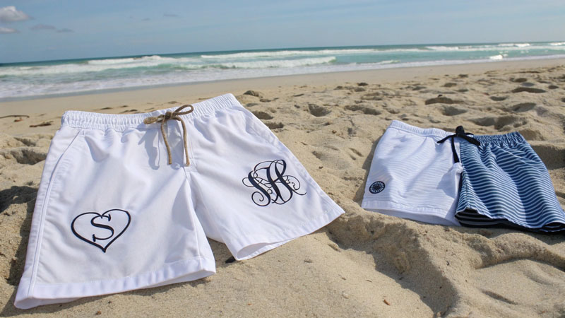 Personal touches couples beach shorts