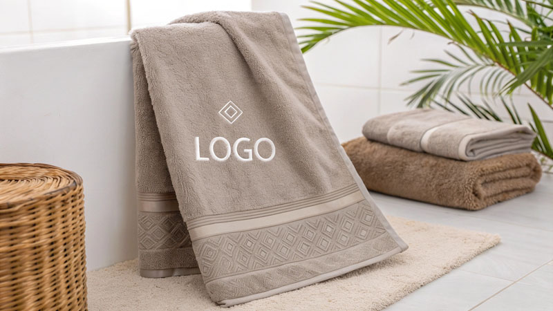 custom logo on trendy towel