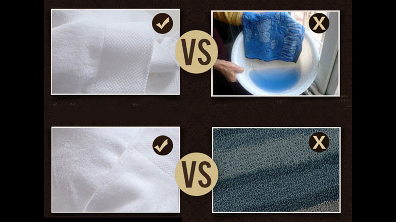 well-worn and new towel fabric